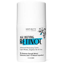 Retinol Cream for Face with Hyaluronic Acid - 3% Maximum Strength Anti Aging Moisturizer - Day or Night Cream - For Wrinkles, Fine Lines, Firming on Face & Neck - for Men & Women - by Sofinity