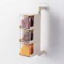 Xigeapg Multi-Tier 360 Degree Rotating Wall Mount Spice Rack Seasoning Storage Box Jars Organizer Condiment Containers Kitchen Tools(3 Layers Beige)