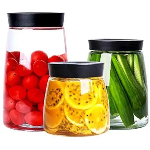 Bouteilles en Verre Scellées, Réservoirs de Stockage pour Maison et Cuisine, Idéales pour les Épices, le Café, l'Avoine ou le Lactosérum. Bouteilles en Verre Scellées, Réservoirs de Stockage pour Maison et Cuisine, Idéales pour les Épices, le Café, l'Avoine ou le Lactosérum.