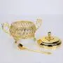 Glass Storage Containers - European gold glass container glass jars and lids mini bottle cookie jartea coffee sugar storage jars SNG002