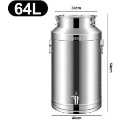 RSHJD Stainless Steel Fermenter, Milk Bucket Wine Pail, Can Be Used to Store Milk, Rice, Edible Oil Cereals, Easy to Transport, Multiple Sizes