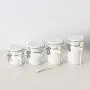 Ensemble de 4 boîtes à biscuits en céramique avec cuillère, Blanc - Home Basics CS44154 Ensemble de 4 boîtes à biscuits en céramique avec cuillère, Blanc - Home Basics CS44154