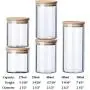 Danmu 5Pcs a Set Lead Free Borosilicate Glass Storage Jars Kitchen Jars Food Storage Jars with Airtight Bamboo Lids, Kitchen Storage Containers, 6oz 8.5oz 10oz 12.8oz 17oz Danmu 5Pcs a Set Lead Free Borosilicate Glass Storage Jars Kitchen Jars Food Storage Jars with Airtight Bamboo Lids, Kitchen Storage Containers, 6oz 8.5oz 10oz 12.8oz 17oz