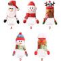 Christmas Sweet Jars, 10Pcs Cute Kids Candy Storage Bottle, Chocolates Candy Biscuits Jar with Santa/Snowman/Elk/Penguin/Gingerbread Man Patterns, for Christmas Gift Packaging