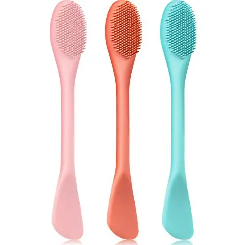 3 Packs Double-Ended Silicone Face Mask Brush Silicone Facial Mud Mask Applicator Brushes Cosmetic Makeup Brush Scoop Soft Silicone Beauty Brush Tools for Cream, Lotion (Light Green, Orange, Pink) 3 Packs Double-Ended Silicone Face Mask Brush Silicone Facial Mud Mask Applicator Brushes Cosmetic Makeup Brush Scoop Soft Silicone Beauty Brush Tools for Cream, Lotion (Light Green, Orange, Pink)