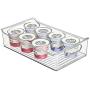 mDesign Wide Plastic Kitchen Pantry Cabinet, Refrigerator or Freezer Food Storage Organizer Bin Box with Handles - Container for Fruit, Vegetables, Yogurt, Snacks, Pasta, 14" Long, 6 Pack - Clear