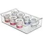 Organisateur de Rangement en Plastique Transparent pour Frigo/Congélo - mDesign (Lot de 6) – Boîtes pour Fruits, Légumes, Yaourts, Snacks, Pâtes – 35.6 cm (14