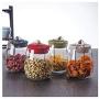 storage jar Grain container Food container Storage Box，Household flower tea candy sealed glass storage tank