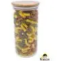 5er Set Glas Lebensmittelbehälter mit Bambusdeckeln – Ideal für Nüsse, Pasta, Mehl, Zucker, Reis, Kekse, Süßigkeiten.