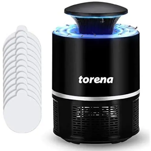Torena Innenraum-Mückenfallen – Effektive Fliegenfalle mit Lichtlampe – Mücken, Fliegen und Insektenfallen mit 12 Klebeflischplatten