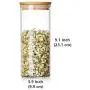 Food Storage Jar, 50.72 FL OZ (1500 ML), SEAWAVE Clear Glass Food Storage Canister/Flour Container with Airtight Seal Bamboo/Wooden Lid for Kitchen, Serving Tea, Coffee, Spice and More