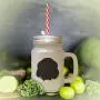 Yellow Welsh Springer Spaniel Silhouette Frosted Glass Mason Jar With Straw Yellow Welsh Springer Spaniel Silhouette Frosted Glass Mason Jar With Straw