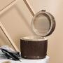 Sdoveb Wooden Barrel Canister Storage Caddy for Tea Leaf Flour Coffee Bean (Khaki)