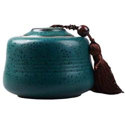 Ceramic Tea Storage Container Kitchen Storage Canister Jar for Candy Coffee - 9.5 x 12.5 cm/3.7 x 4.9 inches - 18