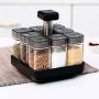 Kitchen Storage Containers Rotating Glass Jars, Spice Jars Set Salt Shaker Oil Bottle,European Household Kitchen Supplies