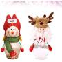 STOBOK 2pcs Christmas Candy Jar Santa Snowman Doll Cookie Gift Bottle Jar Food Storage Container for Xmas Holiday Party Table Decoration