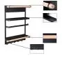 Tuscom Magnetische Küchenregal Frigarsortierschrank 3stufiges Metall-Regalsystem mit 6 Haken Multifunktionale Gewürzglashalter Haushaltsküche Organizer