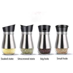Spice Jars Spice Holder Assembly Glass Spice jar Glass Bottle Storage Box Pepper Stainless Steel Swivel Stand Kitchen Storage 140 ML (6 Boxes)