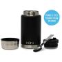 MIRA Lunch, Food Jar | Vacuum Insulated Stainless Steel Lunch Thermos with Portable Folding Spoon | 25 oz (750 ml) | Black