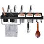 LYNNTLJ Wall Mounted Spice Racks,Space Aluminum Kitchen Seasoning Rack,for Spice Jar and Bottle Storage/Black / 50cm
