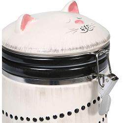 ART & ARTIFACT Ceramic Cat Treat Cookie Jar - Sealable Kitchen Canister