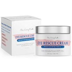 One Living Earth Eye Rescue Cream - Clinically Proven SYN-COLL Collagen-Stimulating Peptide - Anti Aging Formula for Wrinkles, Dark Circles, Fine Lines, Under Eye Bags & Puffiness