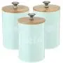 3Pcs Tea Coffee Sugar Storage Jars Food Storage Iron Jars Moisture-proof fresh green wood lid Cover Candy Bottles Can Kitchen 3Pcs Tea Coffee Sugar Storage Jars Food Storage Iron Jars Moisture-proof fresh green wood lid Cover Candy Bottles Can Kitchen