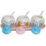Kitchen seasoning box/Ceramic Seasoning Storage Container and Tray Salt msg Spice Jars Box Three-Piece Set