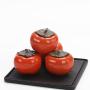 Ceramic Persimmon Tea Caddies Min Chinese Style Mini Storage Boxes Coffee Powder Cans,As Pic