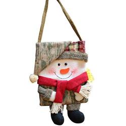 BLagenertJ Christmas Hanging Storage Bag Candy Pouch Santa Snowman Doll Design Candy Gift Biscuits Pouch for Xmas Decor Snowman