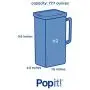 Popit! [2er Pack] Wasserkanne Set 77 fl oz, 2 x 77 fl oz Kannen mit Griff und Klappdeckel, BPA-frei, FDA-zugelassen, mikrowellengeeignet, für Gefriertruhen geeignet, spülmaschinenfest, von Popit!