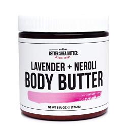 Lavender Neroli Whipped Body Butter for Dry Skin - Intense 24-Hour Hydrating Cream with Shea Butter - Scented with 100% Pure Essential Oils - Paraben Free, Non Greasy, No Synthetic Fragrances - 8 oz