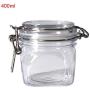 400Ml Plastic Clip Top Storage Jar with Airtight Seal Lid Kitchen Food Container Tableware Preserving Cosmetic Cream