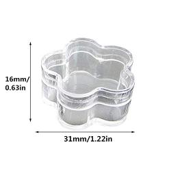 Healthcom 50 Pcs 4 Gram Plum Flower Shaped Empty Clear Jars Cosmetic Makeup Plastic Pot Jar 4 ML Refillable Cosmetic Container Samples with Lid Travel Container Case for Lotion Cream Eye Shadow Powder