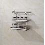 Marie Wall Mounted 2-Tier Kitchen Spice Rack Organizer with 600mm Hanging Rod Kitchen Seasoning Jar Storage Shelf