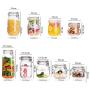 Glass Food Accommodating Jar, BPA-Free, Honey Lemon Passion Fruit Powder, Lid Fresh-Keeping Jar, Reusable, Transparent, Square 500ml