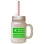 Green We Pledge Allegiance To The Flag Frosted Glass Mason Jar With Straw