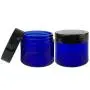 Beauticom 24 Pieces 30G/30ML(1 Oz) Thick Wall Round COBALT BLUE Plastic Container Jars with Black Flat Top Lids - Leak-Proof Jar - BPA Free