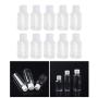 Lurrose 12Pcs 50ml Empty plastic sample bottle container jar pot with flip lid for emollient water shower gel emulsion