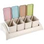 WICHEMI Condiment Containers with Lid and Spoon, Spice Jars Sugar Bowl Storage Box Salt Jar Seasoning Container for Kitchen and Home, Multicolors, Set of 4