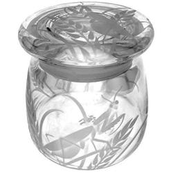 IncisoArt Hand Etched Vibe Storage Jar Sandblasted (Sand Carved) Glass Handmade USA Custom (Praying Mantis Grass, 12.25 Ounce (362ml))