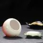 KUKI Cute Peach Shape Ceramic Portable Travel Tea Seal Canister Jar Storage/Tea Containers/Tea Pot/Tea Candy/Coffee Bean Storage/Business Wedding Gifts (one pcs)