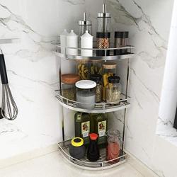 JIAXRACK 3-Tier Organizer Rack,Kitchen Rack Organizer Rack/Kitchen Bathroom Bedroom Countertop Storage Organizer Spice Jars Bottle Holder Rack- Black