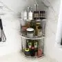 JIAXRACK 3-stufige Organizer Regal, Küchen Regal Organizer Regal/Küchen Badezimmer Schlafzimmer Schreibtisch Aufbewahrungsregal Gewürzglas Flaschenhalter Regal – Schwarz