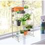 Salafey Foldable Shelf Rack,3-Tier Kitchen Spice Rack Bathroom Countertop, Jars Bottle Standing Storage Organizer Rack,White