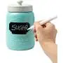 Mason Jar Ceramic Canister Set for Kitchen - Set of 3 Decorative Storage Containers with Air-Tight Lids for Coffee, Sugar & More - Country Style Storage w/Reusable Writable Surface - 12.85oz/Canister