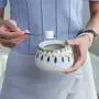 Glaskondimentbehälter, Glaskaraffe, Gewürzkaraffe, Gewürzbehälter, Keramik Zuckerbowl, Kondimentbehälter, Zuckerbowl