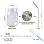 Mason Jars with Straw Canning Glass Jars Glass Smoothies Jars with Lids for Drinking and Storage Reusable Container for Juice Milk Bulk Food Coffee Round and Square Glass Jars (Size : Set 3)