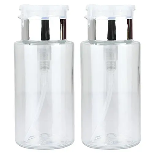 PANA Brand 7oz. (Menge: 2 Stück) Professionelle Druckflasche mit Flüssigkeitsempfänger (Silberdeckel, klare Flasche, ohne Beschriftung!!)
