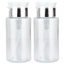 PANA Brand 7oz. (Quantity: 2 Pieces) Professional Push Down Liquid Pumping Empty Bottle Dispenser (Silver Lid Clear Bottle, NO WORDING!!)